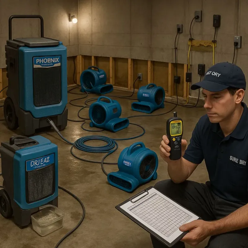Structural Drying and Dehumidification process in England, AR